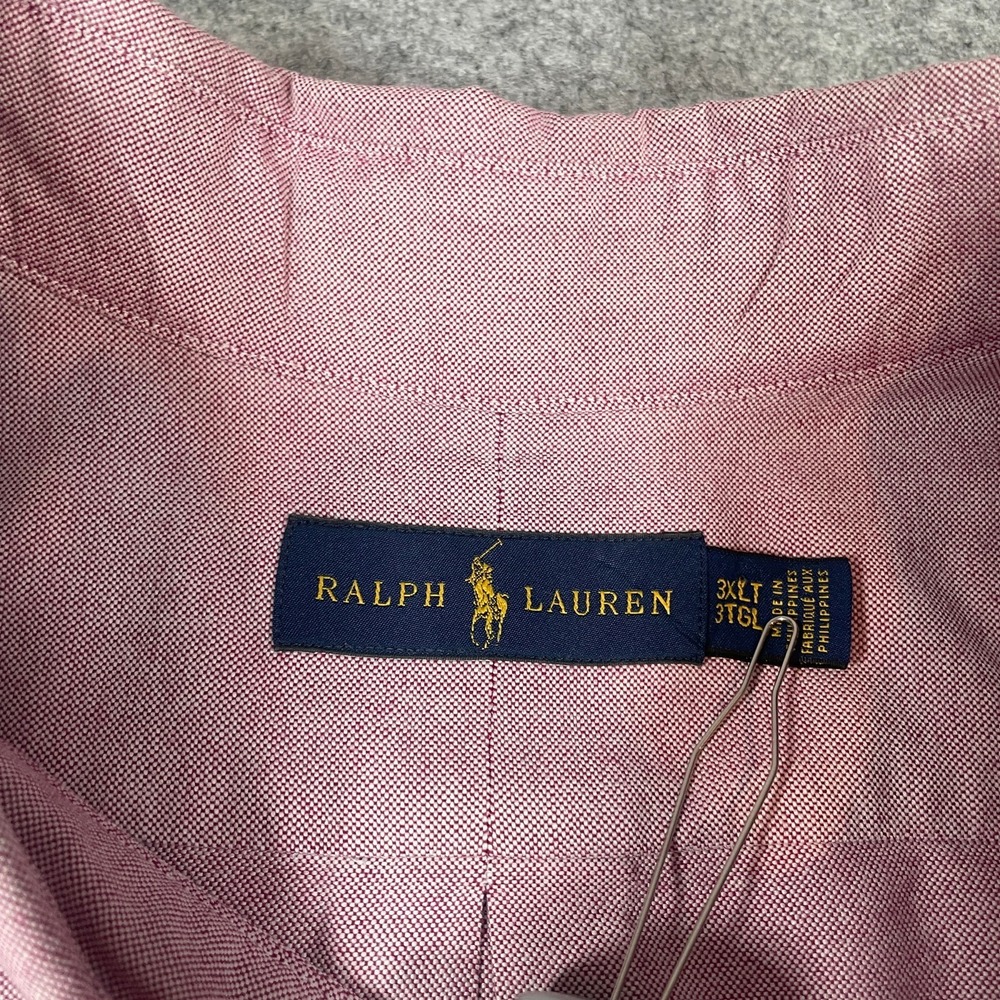 Ralph Lauren Mens Shirt 3XLT Pink Short Sleeve Classic Prep Button Down - Picture 5 of 12